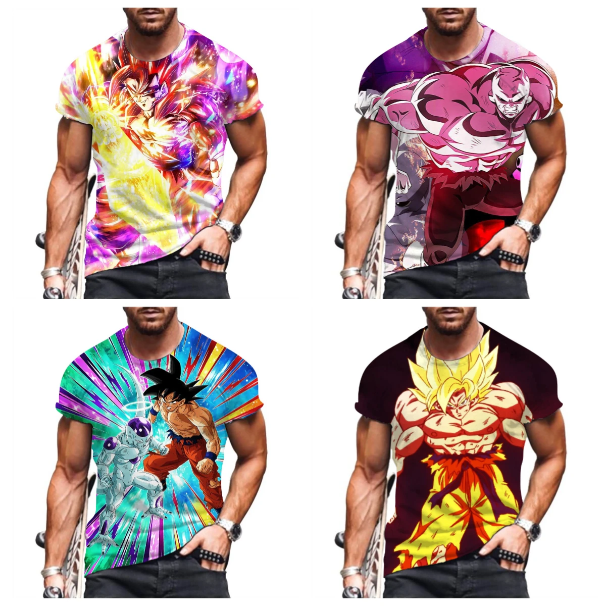 

2025 Summer Hot-selling New Dragon Ball Z T-shirt Men's Vegeta Wukong Shirt Hip-hop Clothing Harajuku Style Trendy Top Fashion