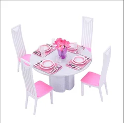 Nieuwe speelset voor 30 cm meubels 1/6 bjd bonecas woonkamer tafels en stoelen poppenhuis accessoires Puzzel speelgoed baby