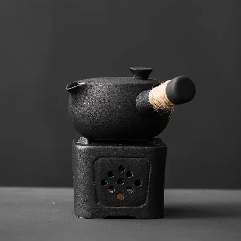 

black crockery ceramic kyusu teapot chinese tea pot drinkware 500ml