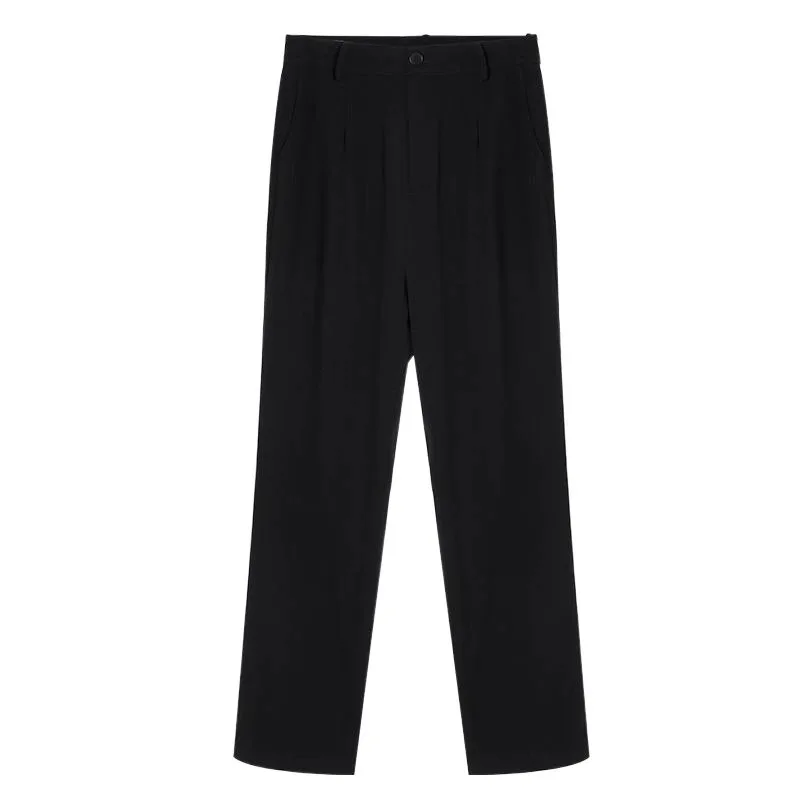 Korean New Spring Summer Thin Pants Women Elastic Waist Suit Pants Women's 2027 Nine-point Casual Straight-leg Pants Ladies