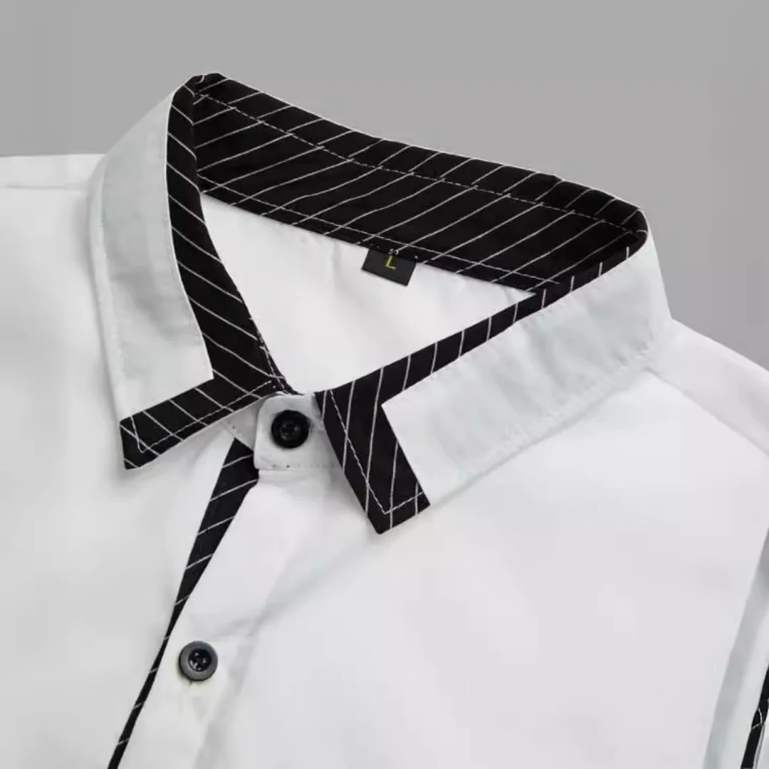 Camisa informal de negocios con botones para hombre, top a rayas de un solo pecho, novedad