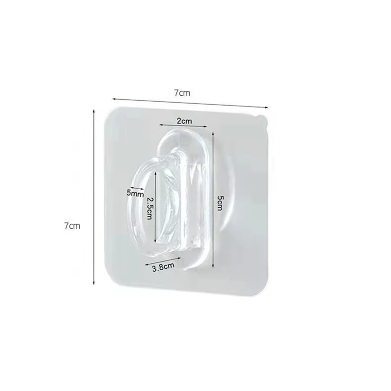 TKOH-gancio circolare multifunzionale Gancio con foro rotondo Gancio autoadesivo Gancio da bagno Gancio da parete per staffa per asta per tenda da appendere