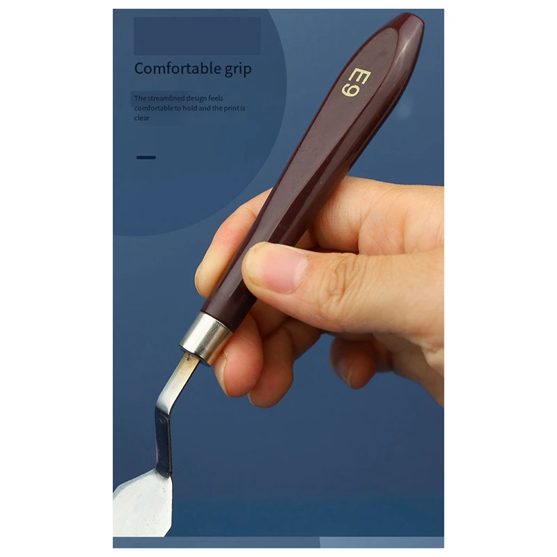 9PCS Stainless Steel Palette Scraper Set Spatula Palette Knife Painting Mixing Scraper Set