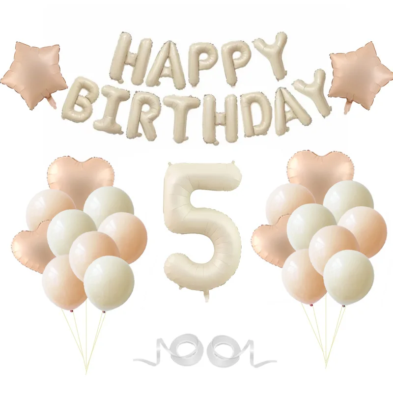 Birthday Decorations Mylar Foil Happy Birthday Banner Number Balloons for kids Girls Women Birthday Party Decorations Supplies