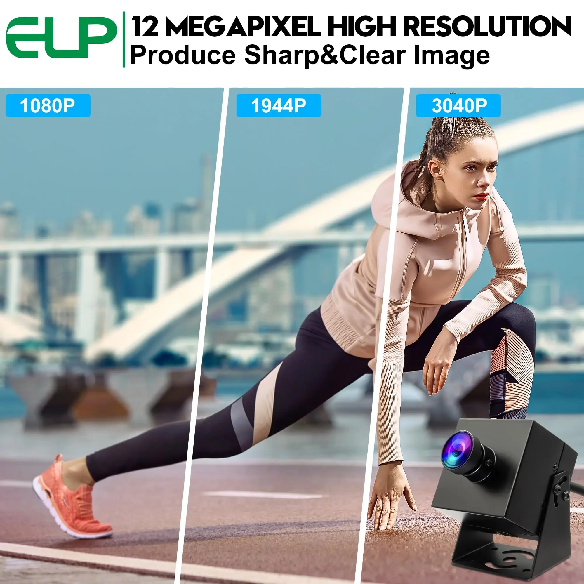 Elp 12mp grande angular sem lente de distorção 1080p 120fps câmera usb de alta velocidade mini pc webcam imx577 câmera industrial lightburn