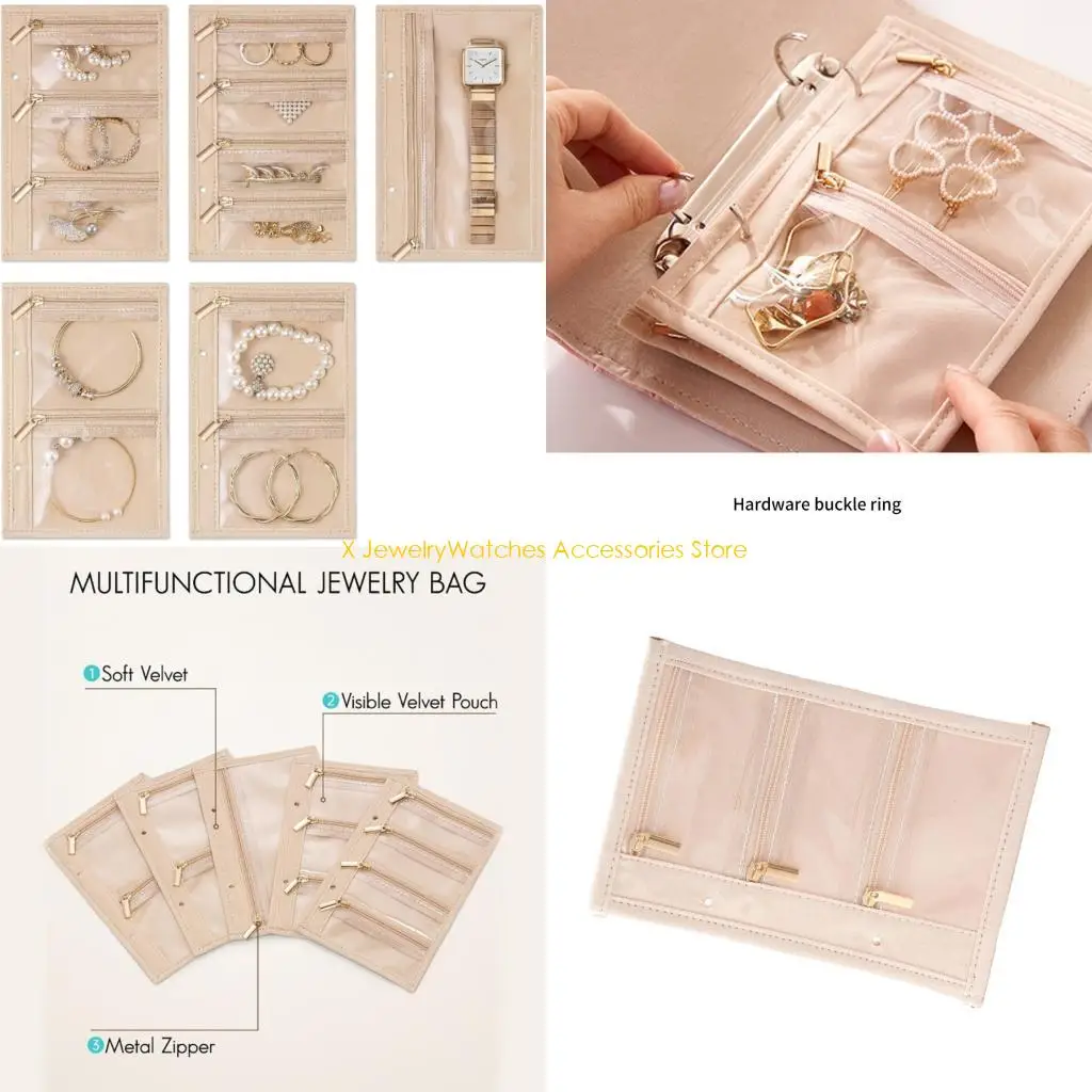 

31KD Luxury Jewelry Travel with MultiSections Tarnish Resistant Accessories Storage Pouches For Fine Jewelry