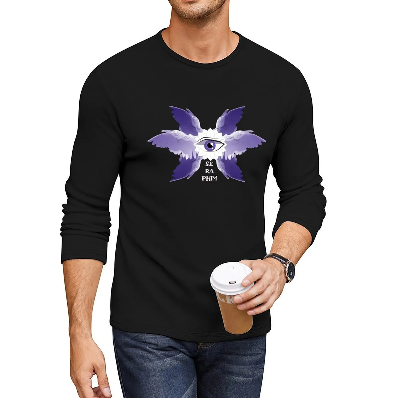 Purple Seraphim Long T-Shirt anime mens t shirts casual stylish