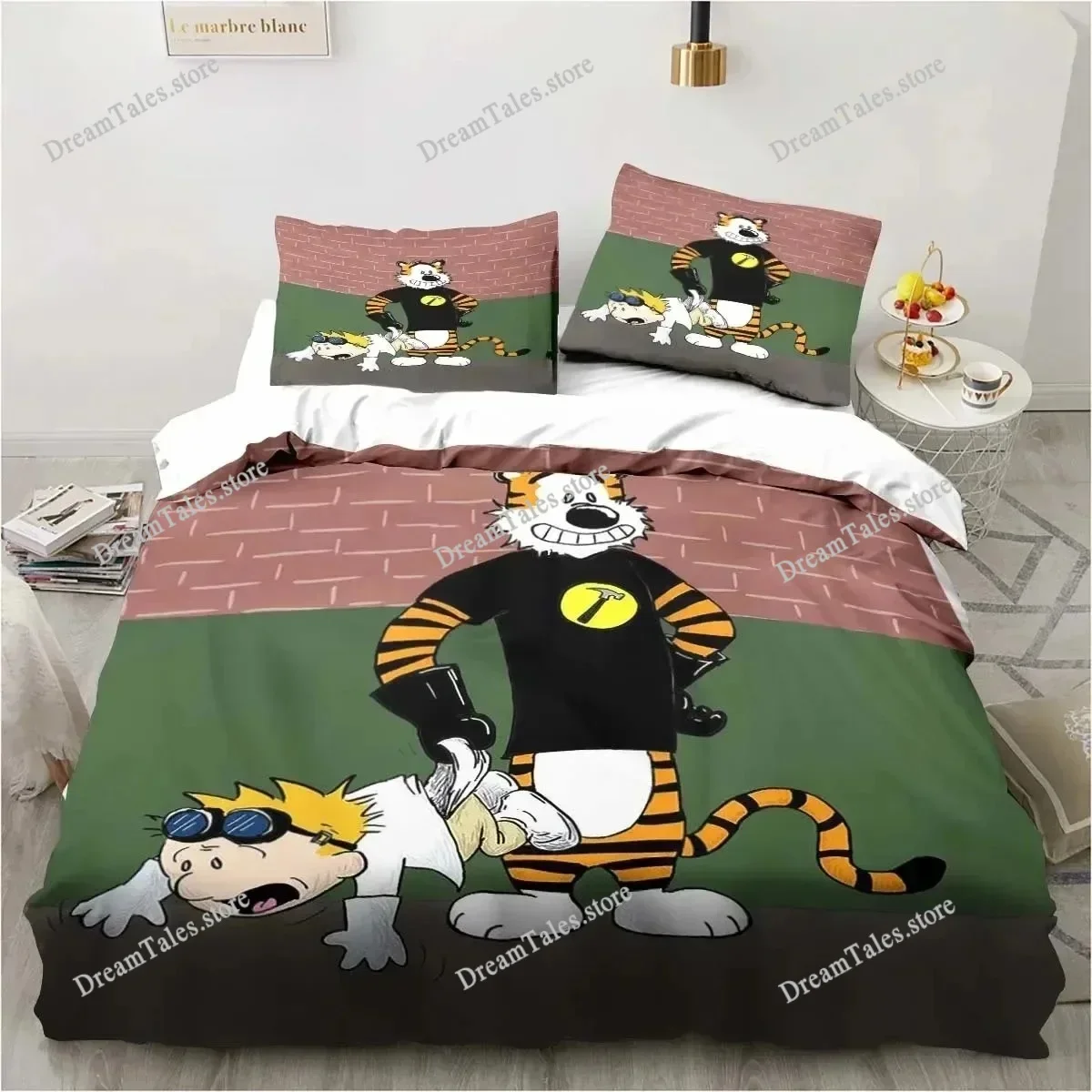 

Cartoon Calvin Hobbes 3D Print Bedding Set Single Twin Full Queen King Size Bed Set Adult Boys Bedroom Bedding Gift741