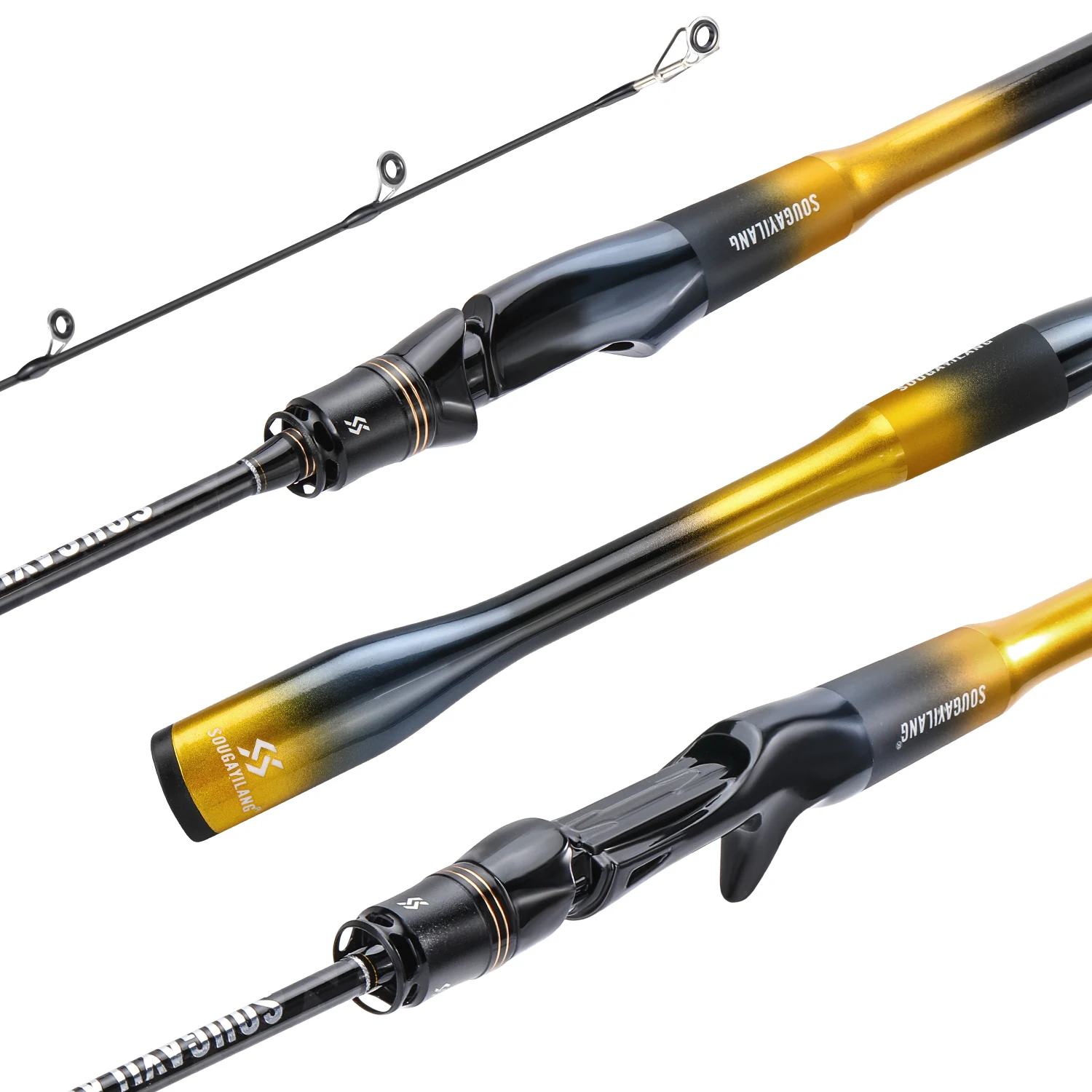 

Sougayilang 2-секционная удочка для приманки 1,8/2,1 м, спиннинговая удочка из крабового волокна, макс. 14 фунтов, окунь, форель, пресноводная рыбалка Pesca