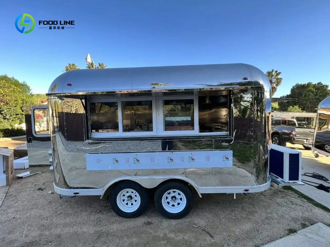 

Customized Premium Airstream Food Trailer - Fully Equipped Full Kitchen Mobile Food Kiosk for Fast Food