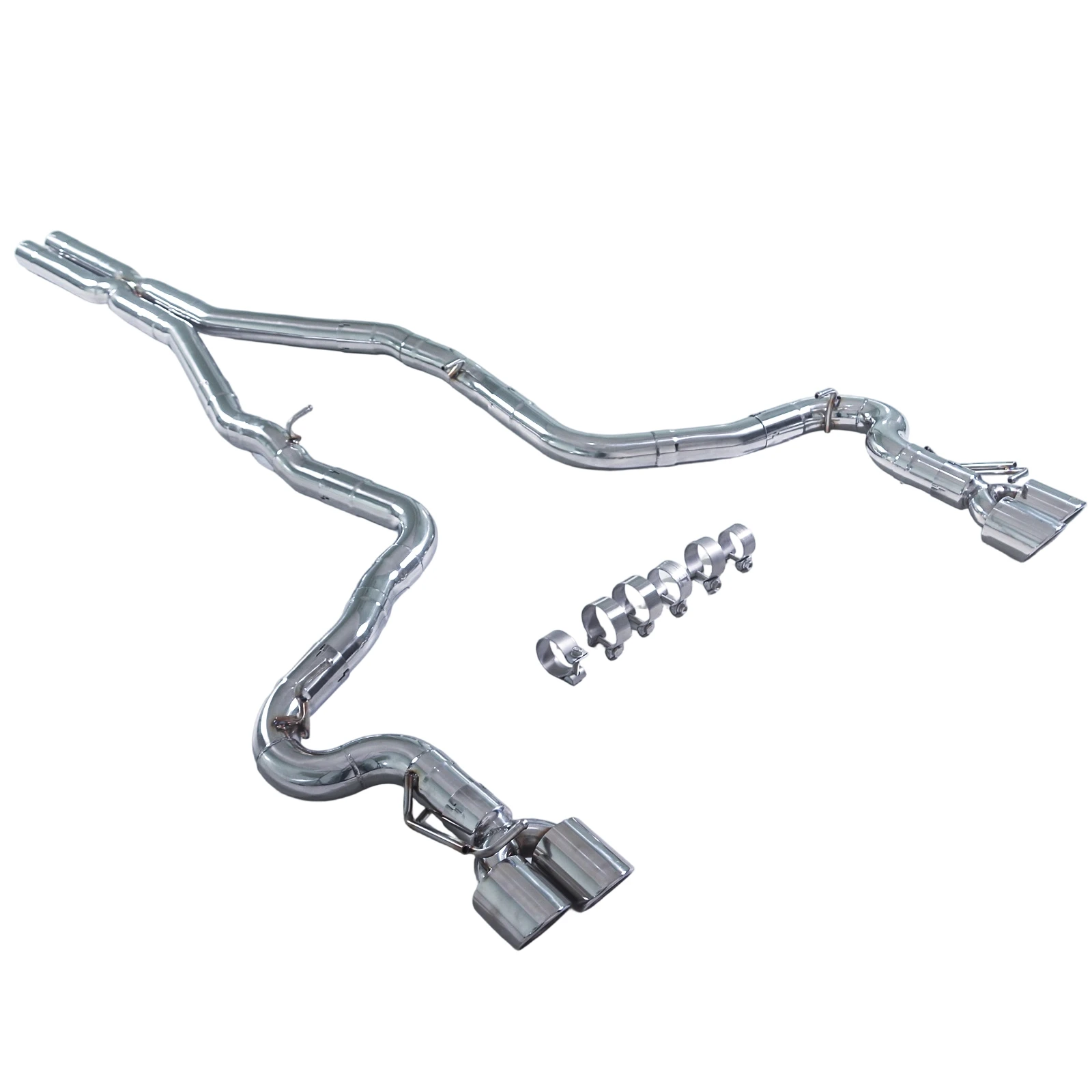 

OEM подходит для Dodge Challenger RT 5.7L, SRT 6.2L, 3.6L выхлопных труб Catback с четырьмя выходами от 2015 до 2023 года.