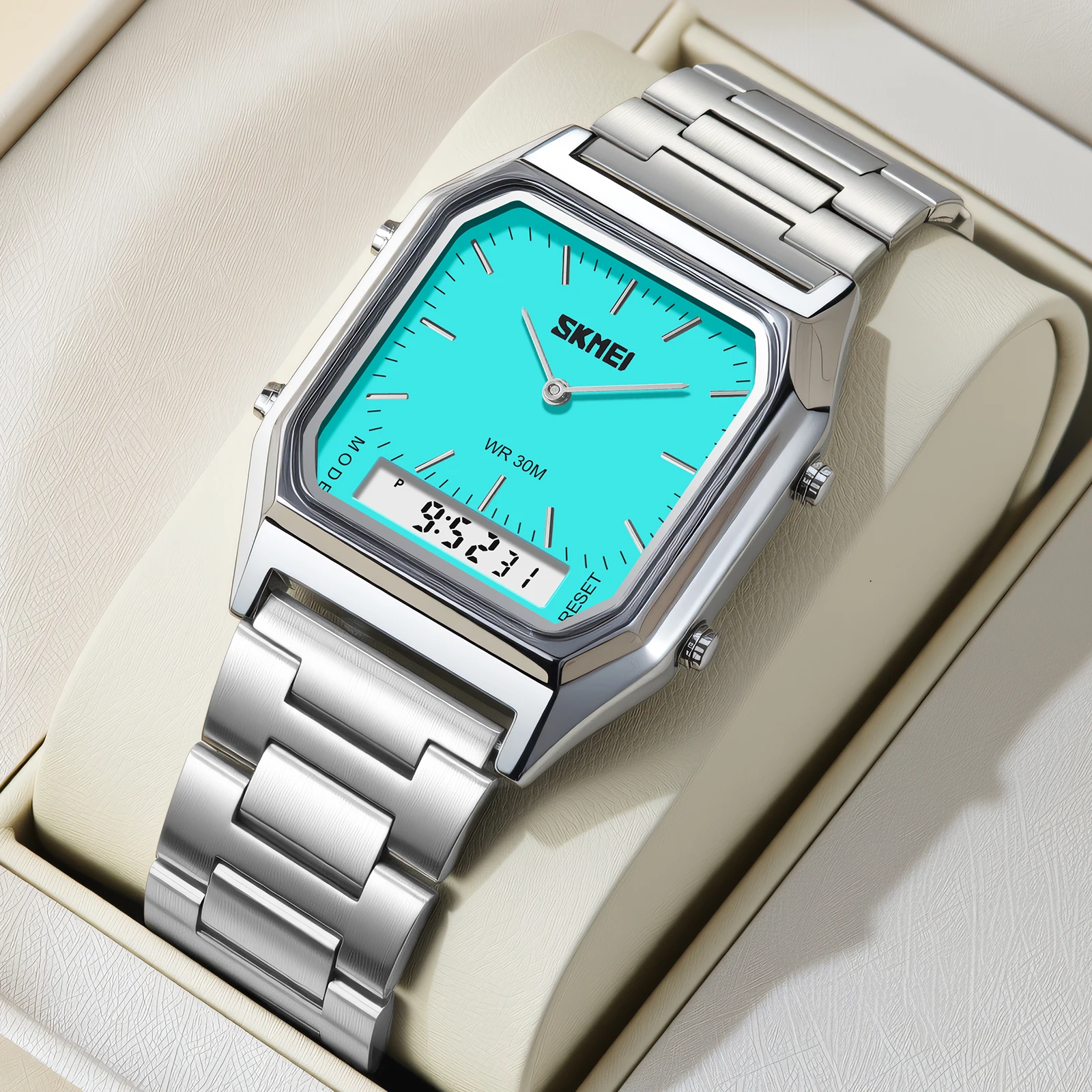 SKMEI Dual Display Digital Electronics Watch Fashion Quartz Watches For Men Women Student 3Time Luminous Waterproof Wristwatches