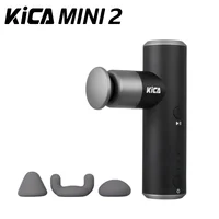 KiCA Mini 2-pistola Fascia para deporte, pistola portátil de aluminio de 4 engranajes, 3000rpm, alta velocidad, 3 cabezales de masaje, 195g