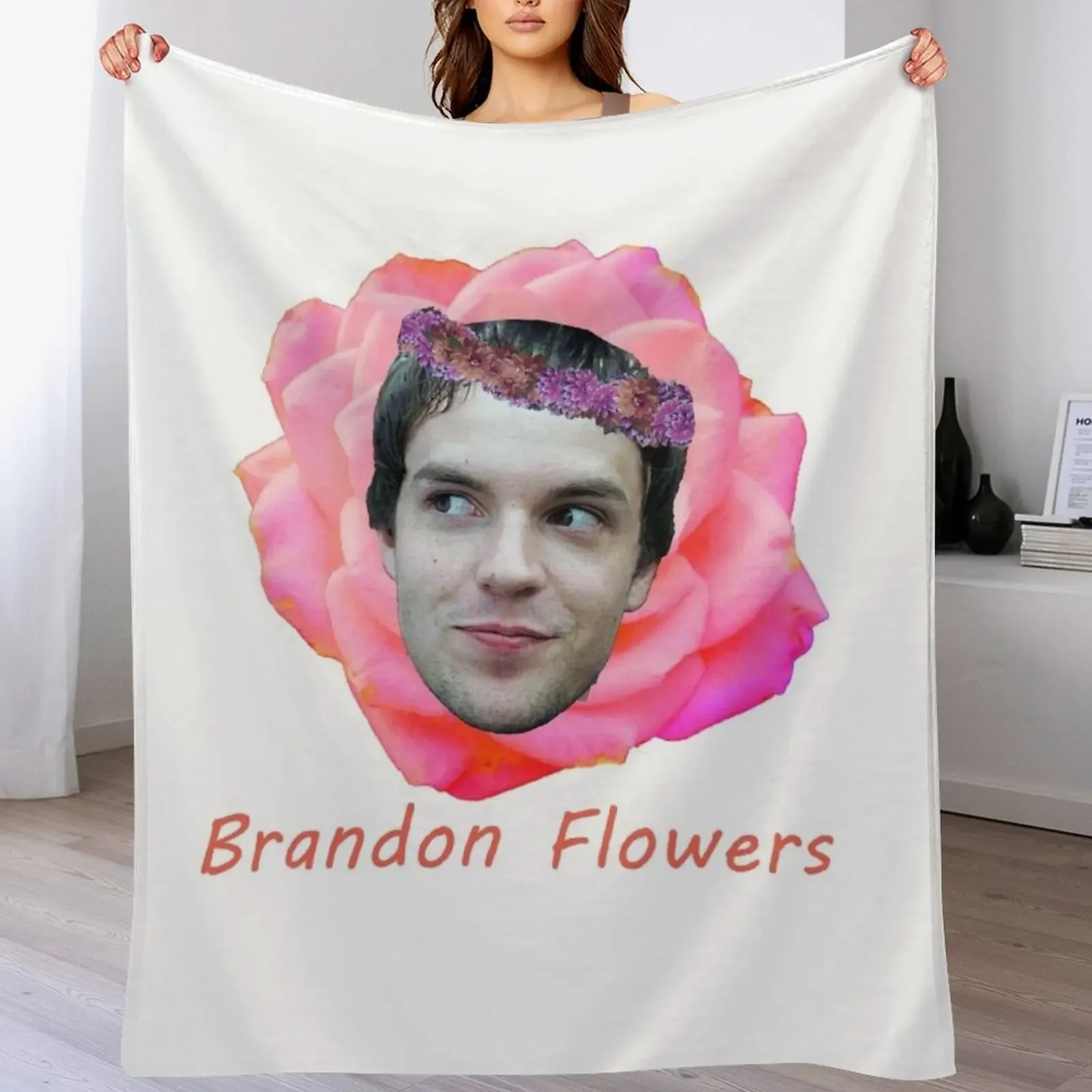 

literally brandon flowers Throw Blanket Hairys Loose Shaggy Polar Blankets