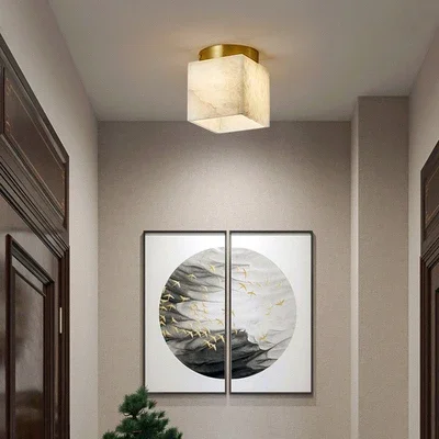 

Modern Single-Head Hallway Ceiling Lamp with Full Copper Cloud Stone for Entrance, Corridor, Wardrobe, Balcony