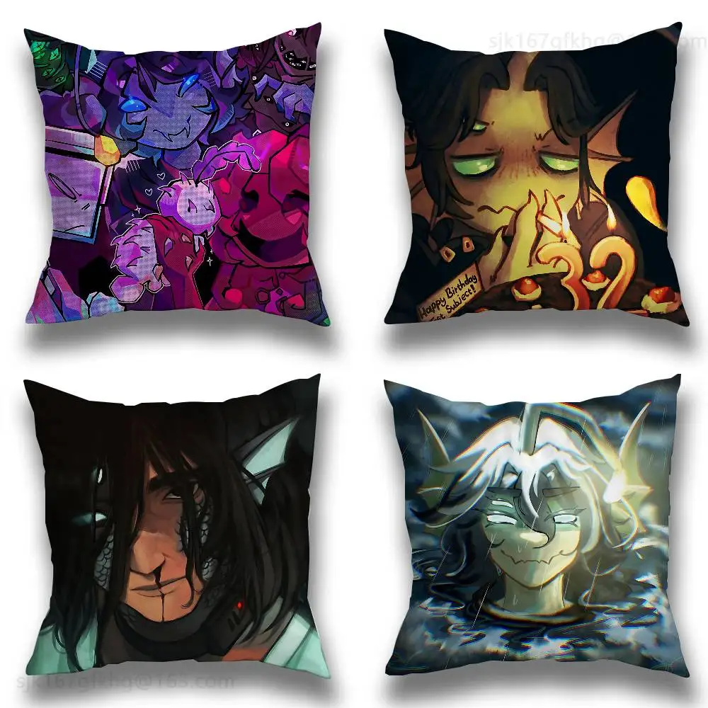 

P-Pressure Sebastian Solace Pillow Case Anti-dustmite Pillowcase Invisible zipper silky short plush Sofa cushion cover