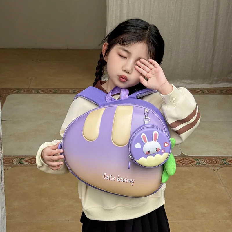 EVA Eggshell Children's Backpack Hard Cartoon Pattern Kindergarten Backpacks Cute Fun Radish Shaped Outdoor Kid‘s Bags