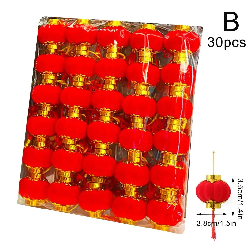 30er-Pack chinesische rote Laterne 2025 Frühlingsfest Hängelampe New Oil Party Ornament Jahr liefert Papier Weihnachtsdekoration T7d2