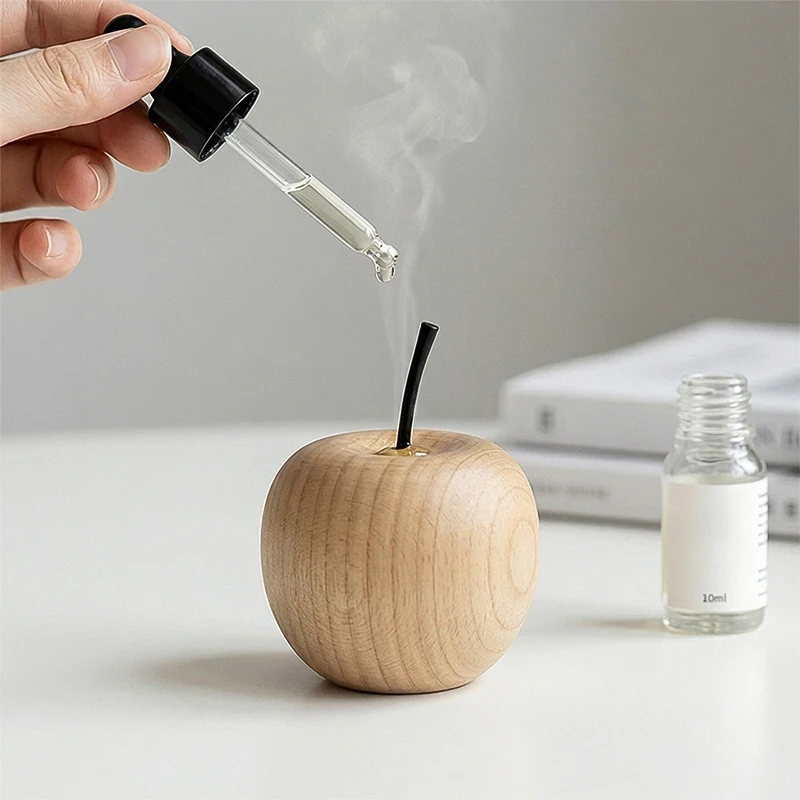 Minimalist Apple Decor Wood Perfume Diffuser Aromatherapy Living Room Scented Ornament Lucky Gift Blessing Decor living