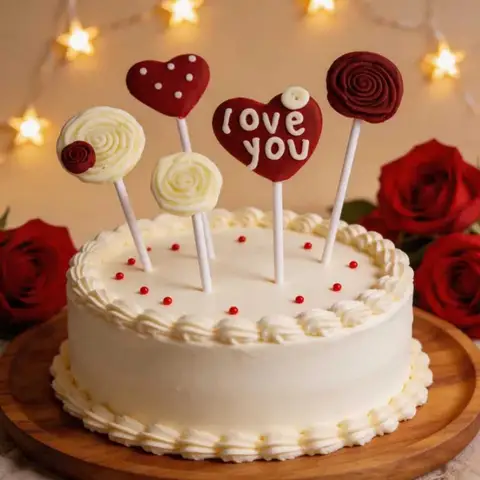5Pcs Creative Red Love Cake Decoration Valentine's Day Couple Confession Girlfriend Birthday Baking Plugin