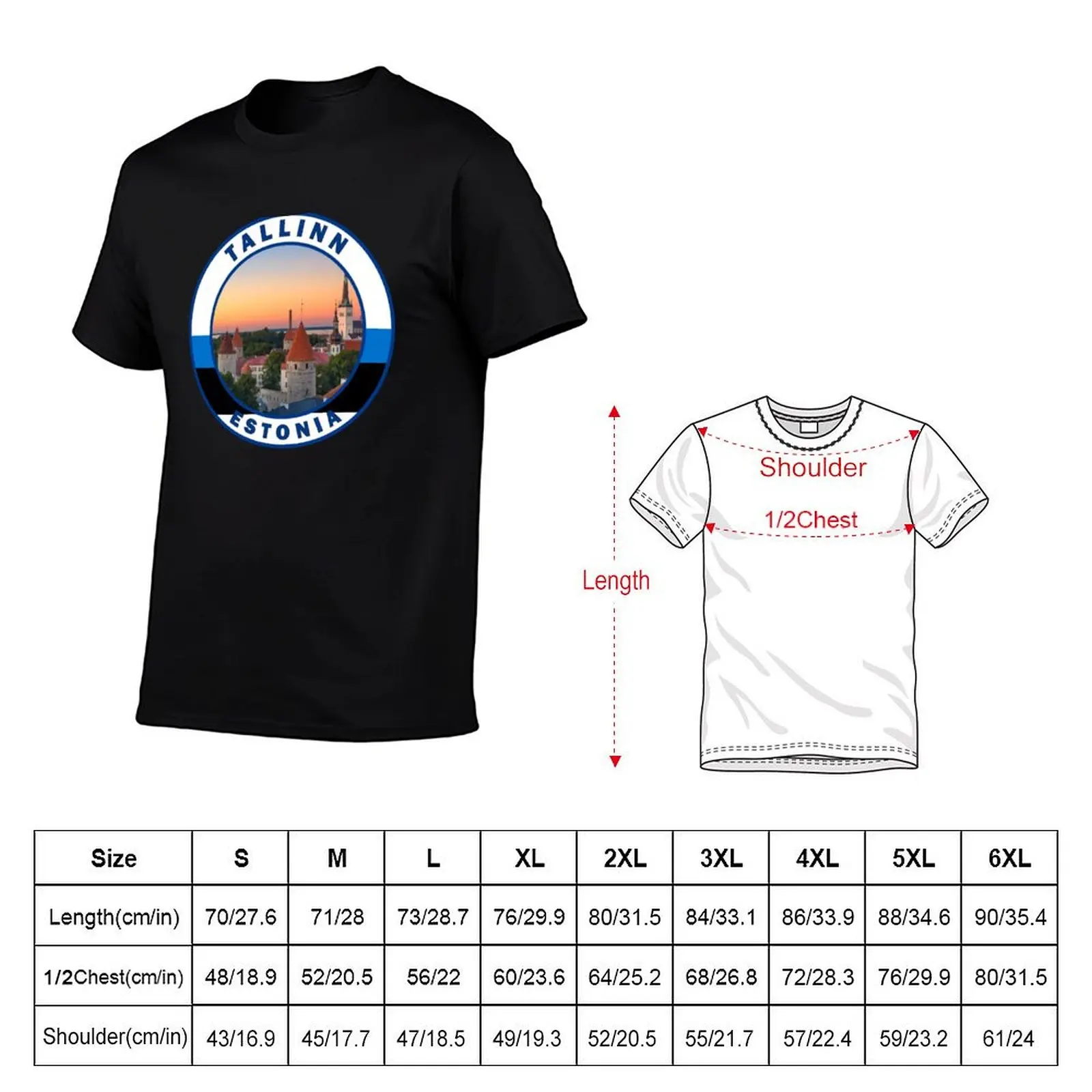 Tallinn Estonia Retro Badge T-Shirt man t shirt cotton cotton t shirt pack t shirts for man pack cotton T-shirt
