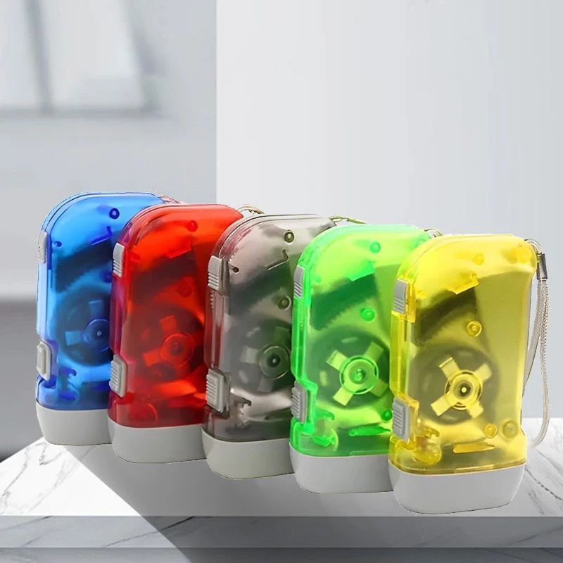 Portable Hand Pressing LED Night Flashlight Self-Powered Dynamo Crank Power Wind Up Manual Power Generation For Camping Riding