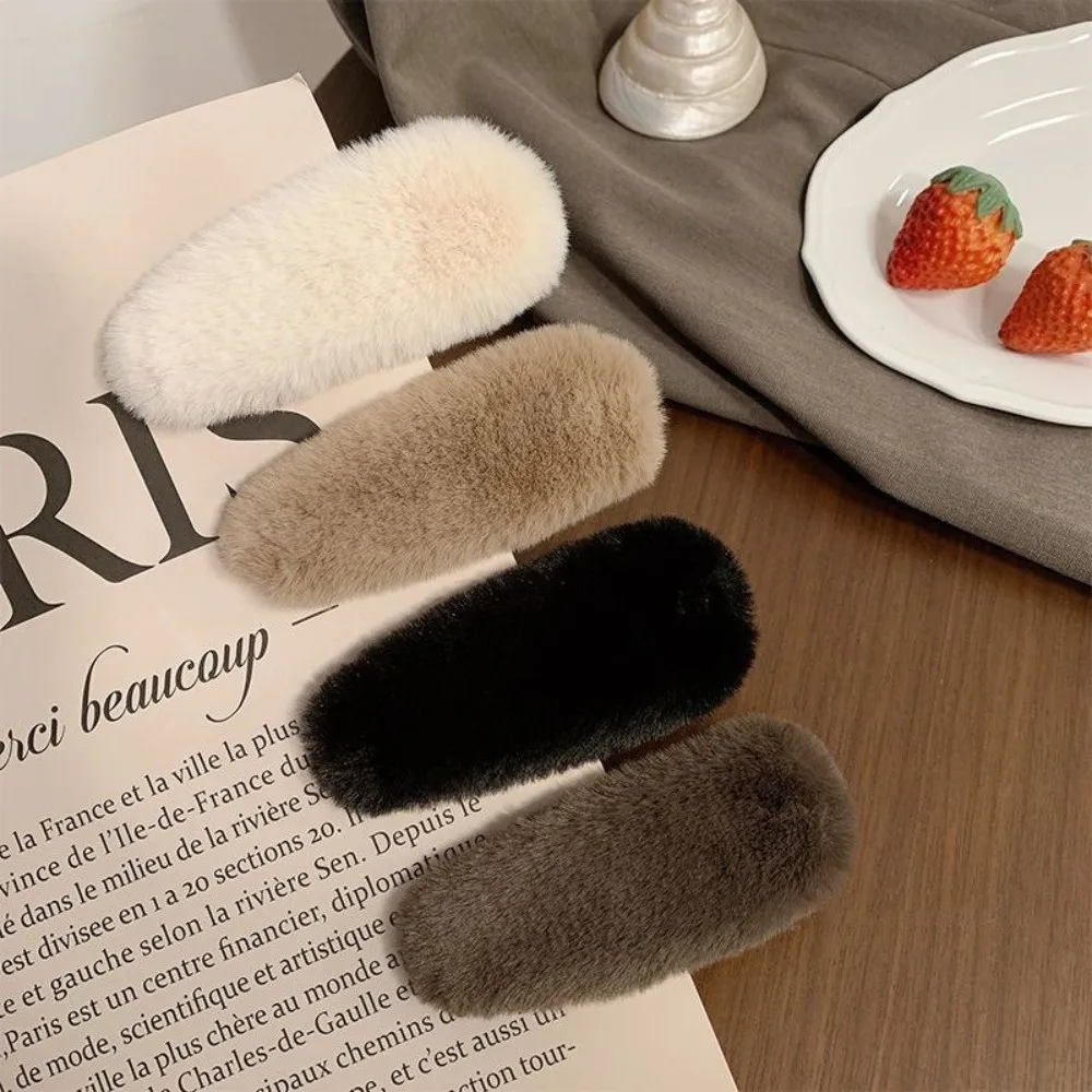 

Fashion Versatile Waterdrop Hair Clips Fluffy Solid Color Side Clip Hair Clip Women Hair Accessories