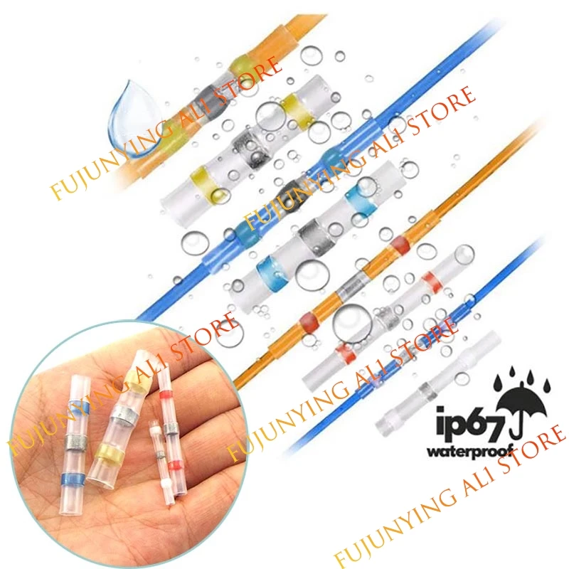 5/10/50pcs Waterproof Electrical Heat Shrink tube Soldering cable wire Connector Butt Sleeve Seal Terminals Insulated Solder A1