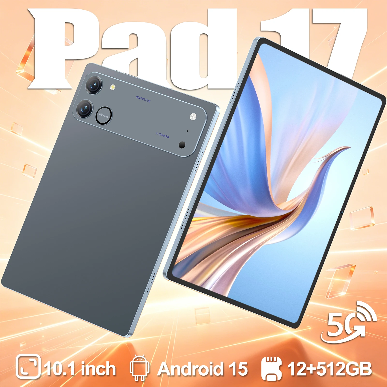 【Global Version 】2026 New Original Tablets Pad 17 Android 15 12GB+512GB 10000mAh 5G Dual SIM Card WiFi GPS 10.1