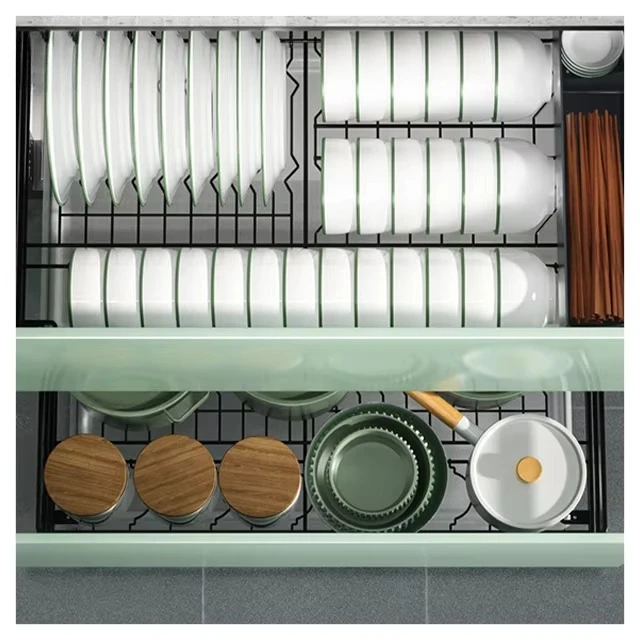 Modern Push-pull Stainless Steel Utensils Storage Vertical Pull Out Basket Drawer Basket Dishwasher Basket