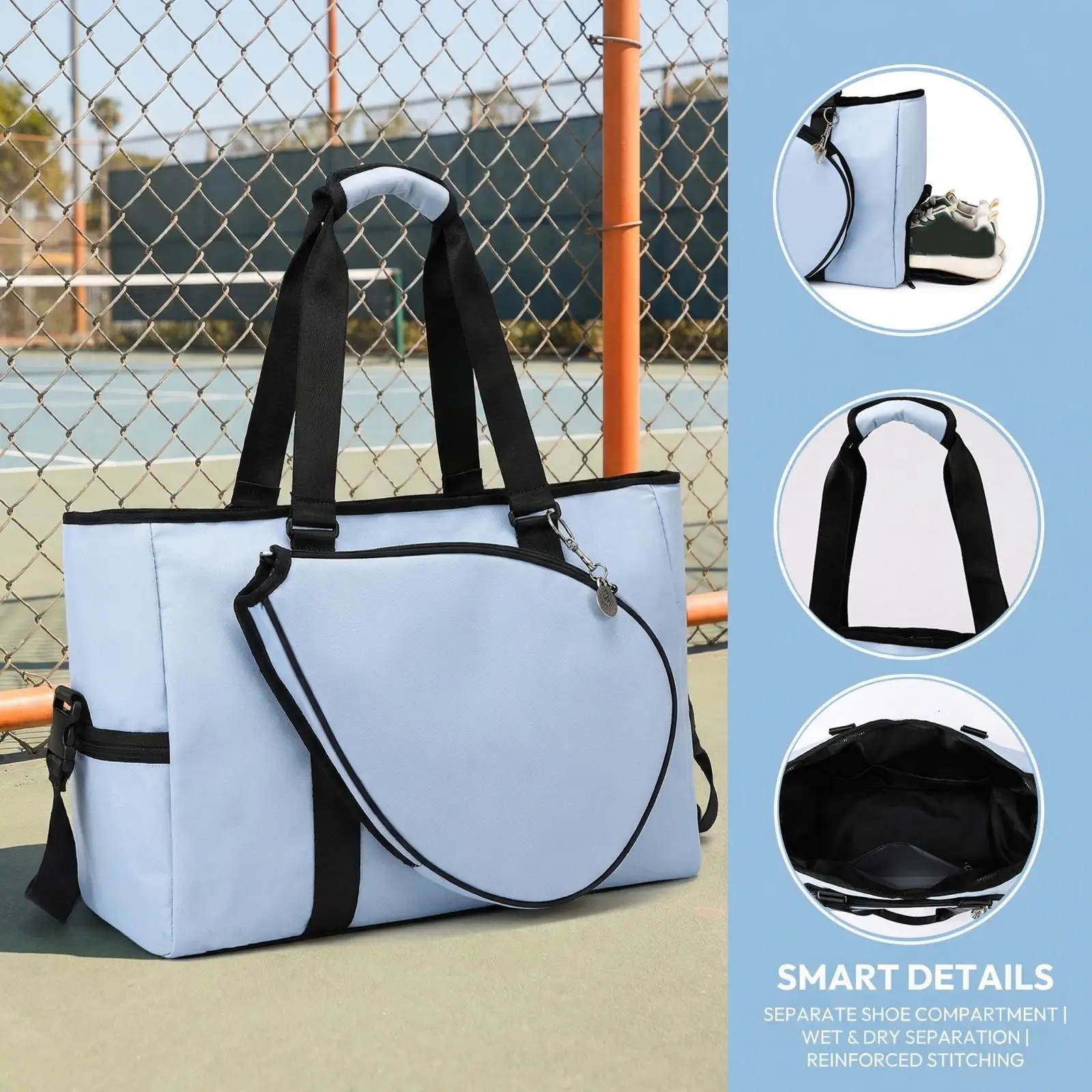 

Спортивная сумка для бадминтона, водонепроницаемая, многофункциональная, с отделением для мокрых и сухих вещей, сумка-тоут с отсеком для обуви