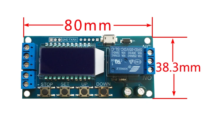Micro USB Digital LCD Display Time Delay Relay Module DC 6-30V Control Multifunction Timer Switch Trigger Cycle Module