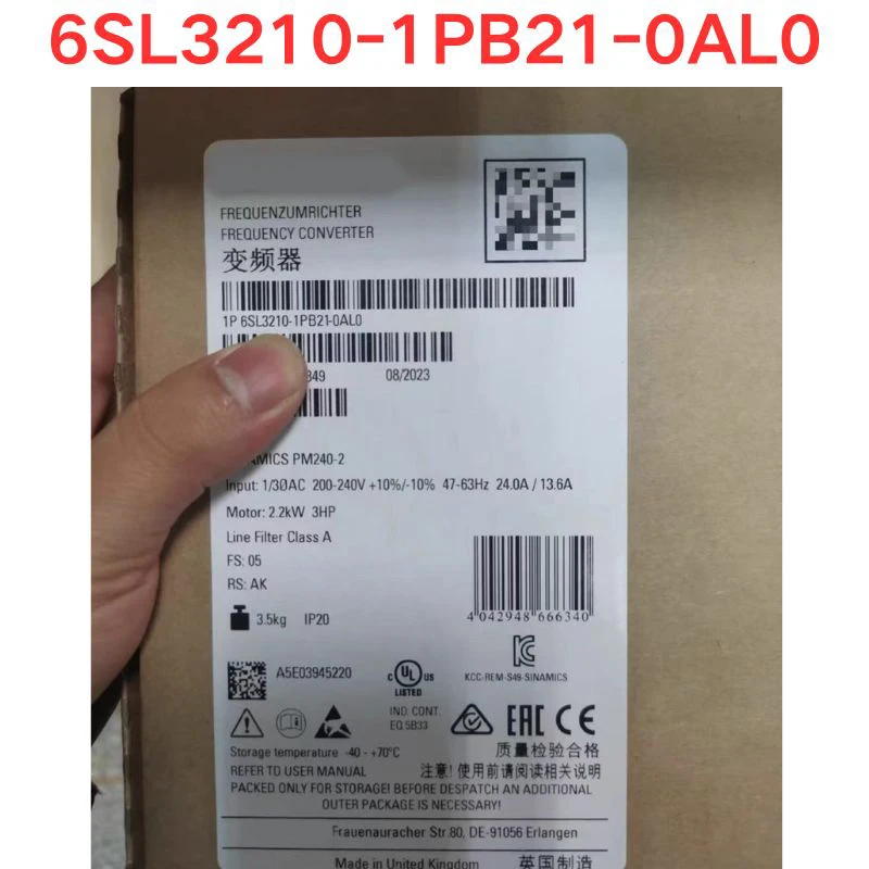 

Brand New Original 6SL3210-1PB21-0AL0 inverter