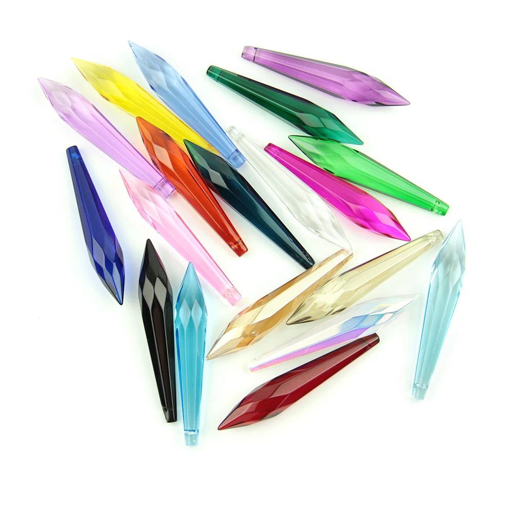 

2000pcs/lot Multicolor Faceted Pointed Beads Crystal Glass Prism Icicle Water Drop Beads Pendants For Home/Wedding Decoration