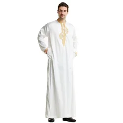 New Style Muslim Stand-collar Embroidered Robes for Middle Eastern Turkish Men, Dubai, UAE, Saudi Arabian Ethnic Muslim Robes