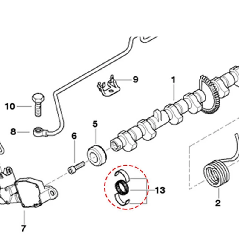 6Pcs Car Shaft Camshaft Needle Bearin Engine Eccentric Shaft Bearing 11377615379 For BMW N20 N46 N52 Engine