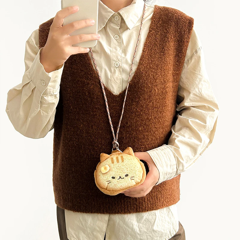 الكرتون القط محفظة نسائية للعملات المعدنية لطيف متعدد الوظائف حقيبة التخزين الإبداعية مقلمة أنيقة Kawaii صغيرة الرقبة محفظة معلقة الهدايا