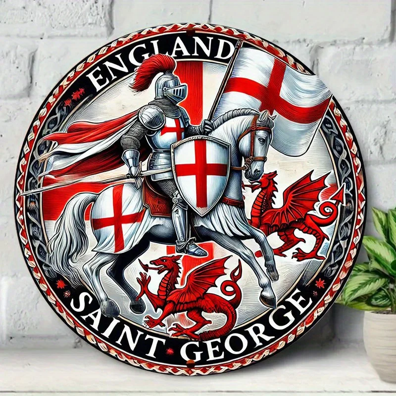 2D Flat, Collectible Figurines, Pendants, Drops & Finials - 2D Flat Wooden Hanging Ornament, 2D Flat - 1pc St. George Knight Woo