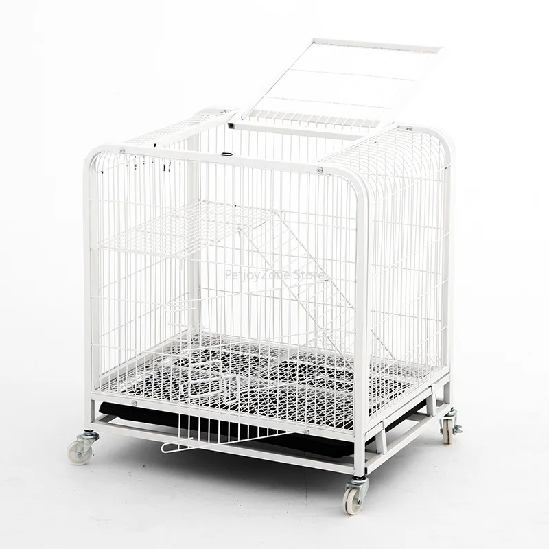 

Modern Small Breathable Solid Metal Luxury Powder-Coated Cat Cage With Plastic Tray Box Pallet Direct Sale