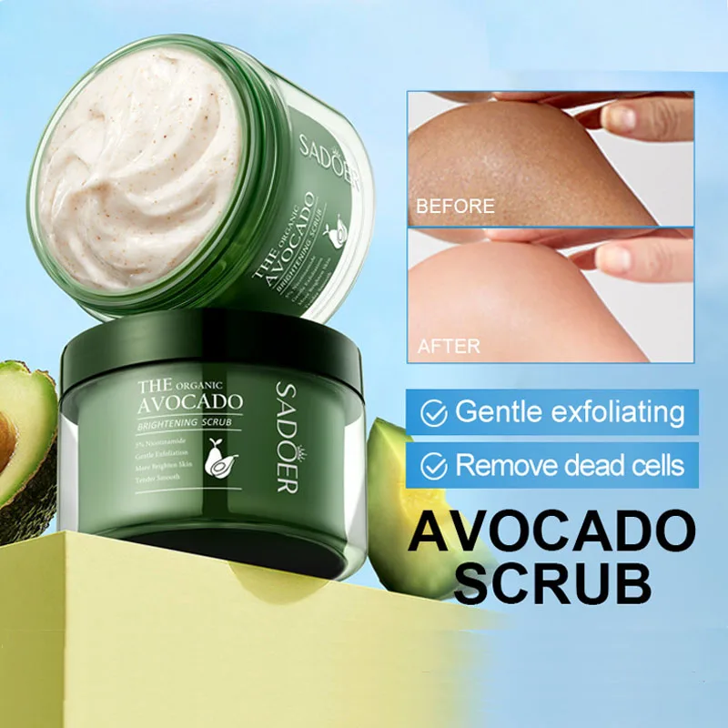 

Avocado Body Scrub Moisturizing Exfoliating Deep Cleansing Pore Whitening Shower Scrub Body Skin Care For Men & Women 220g