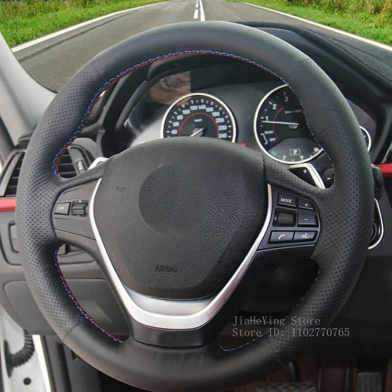 

DIY Custom Artificial Leather Hand-Stitched Steering Wheel Cover For BMW 3 4 Series 316i Interior Decoration Accessories
