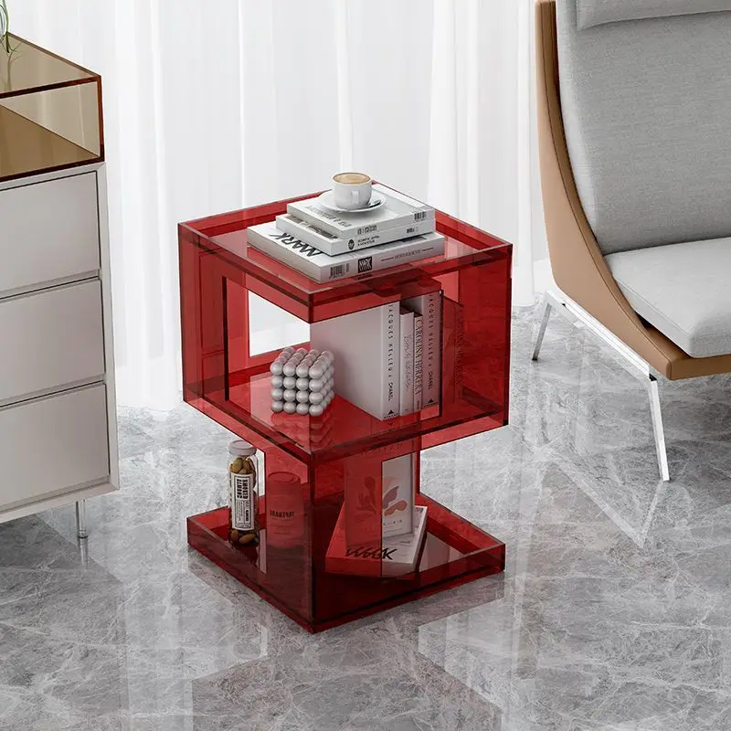 Transparent Acrylic Sofa Edge A Few Creative Living Room Coffee Table Storage Storage Rack Bedroom Bedside Table Furniture