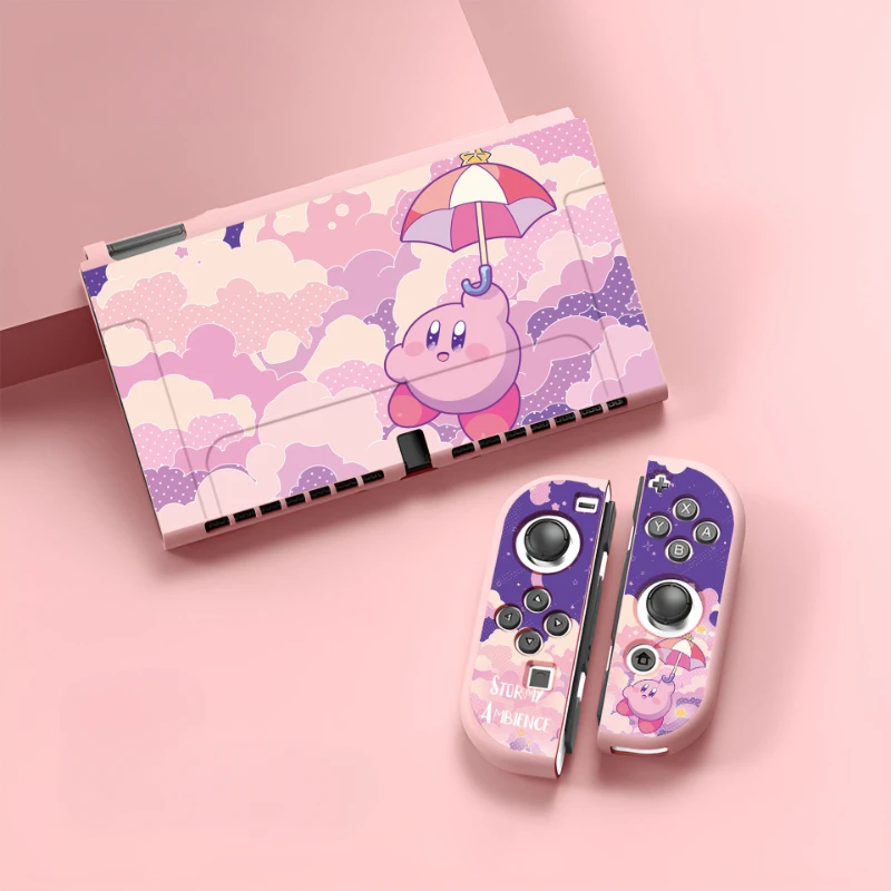 Kawaii Kirby Soft TPU Anime Skin Protective Case for Nintendo Switch OLED Joy Con Controller Protection Back Housing Cover Gift