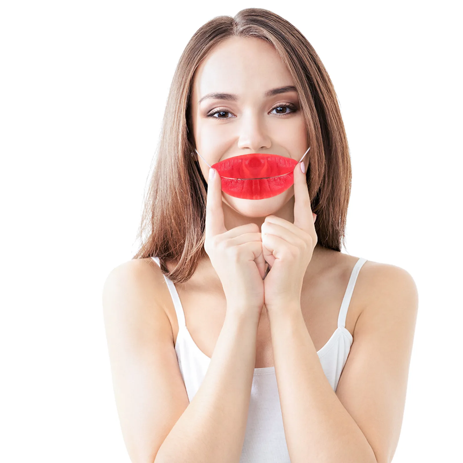 

2 шт. Декоративные маски-губы для Хэллоуина: забавные мультяшные красные губы-сосиски для вечеринок, маскарадов, фестивалей Марди Гра