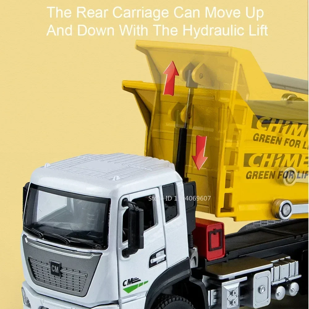 1:32 لعبة نموذج نفايات التربة الحاويات النقل سيارات معدنية دييكاست لودر أطفال بالريموت كنترول الأبواب فتح ضوء الصوت التراجع الهدايا