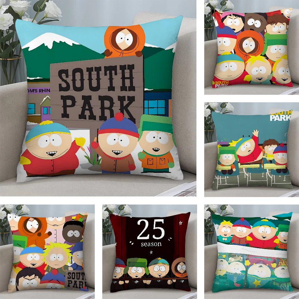 

Cute S-SouthS P-Park Pillow Case Plush Fabric Soft Double Sided Print Sofa Cushion Cover Throw Pillow Covers