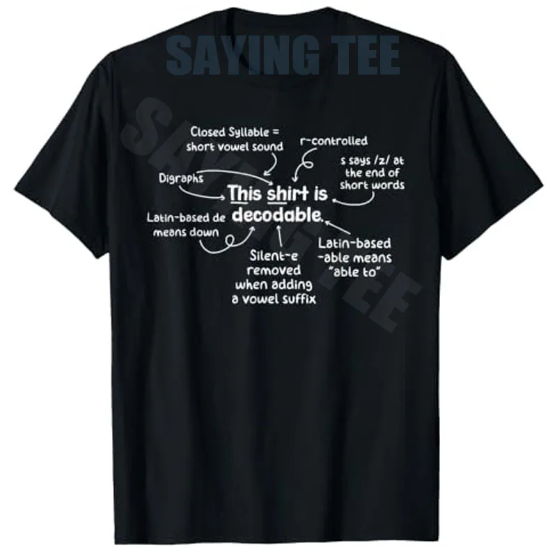 Dieses T-Shirt ist ein dekodierbares T-Shirt für Lehrer im geprüften Bereich der strukturierten Lesekompetenz, Y2k-Humor, Sprachlernkonzepte, pädagogisches Spruch-T-Shirt – Detail 9