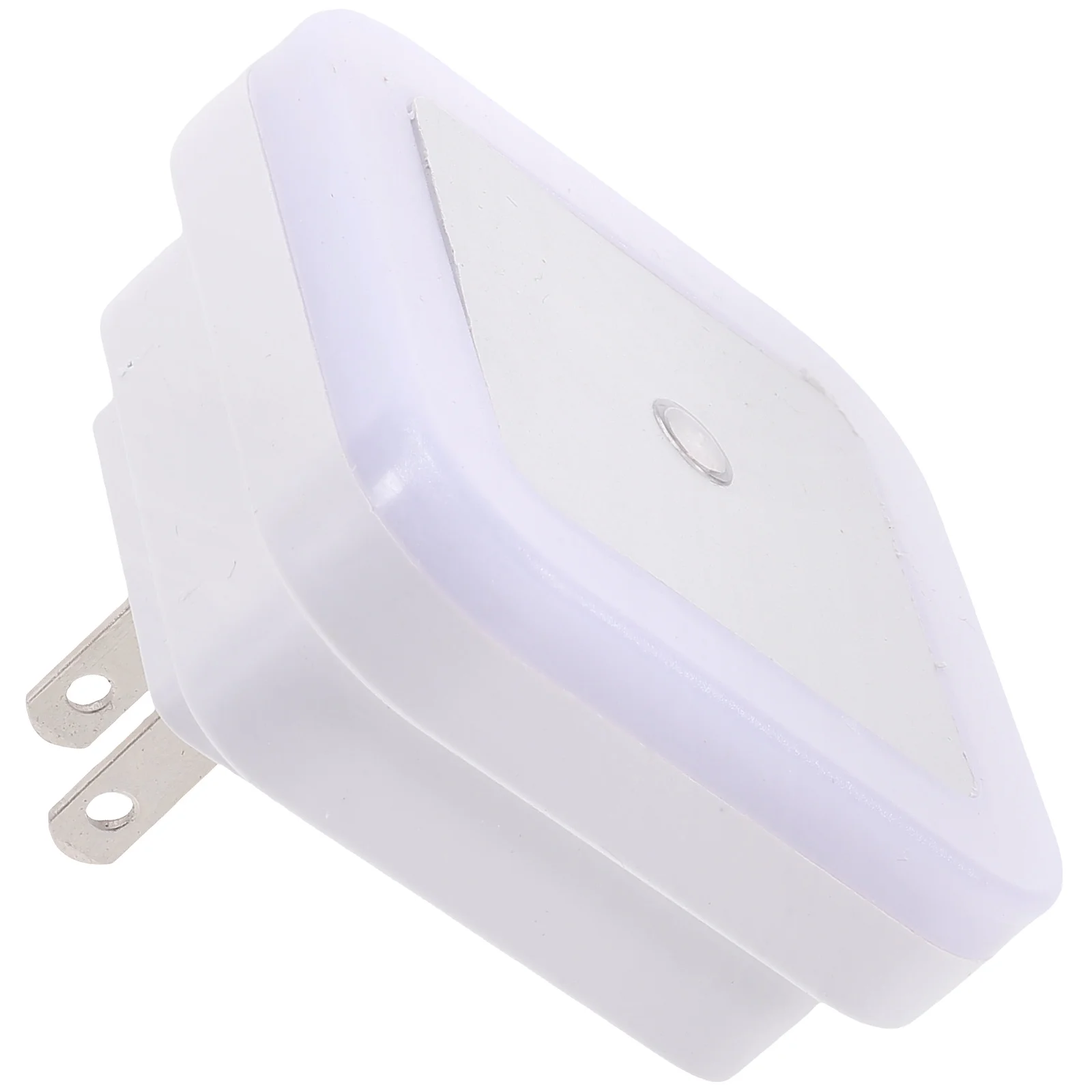 

ON/OFF Sensor LED Night Light Wall Plug Light for Indoor with US Plug (White with Square Light Ring)