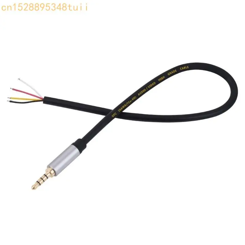 

Y4QF 3.5mm Male Jacks to Bare Wire Cable 1/8in TRRS 4Pole Plugs to Bare Wire Open End Cable for Earphone Microphones Repair