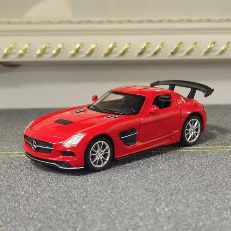 

1:32 Mercedes-Benz SLS, модель автомобиля из сплава, металлический литой автомобиль, имитация игрушечного автомобиля, коллекция подарков, модный орнамент, коллекция подарок